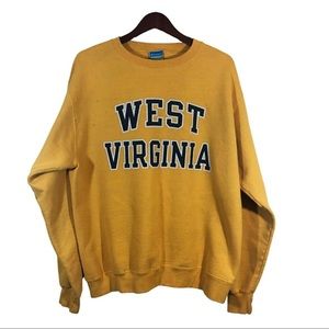 WEST VIRGINIA MOUNTAINEERS Yellow Sweatshirt Size L